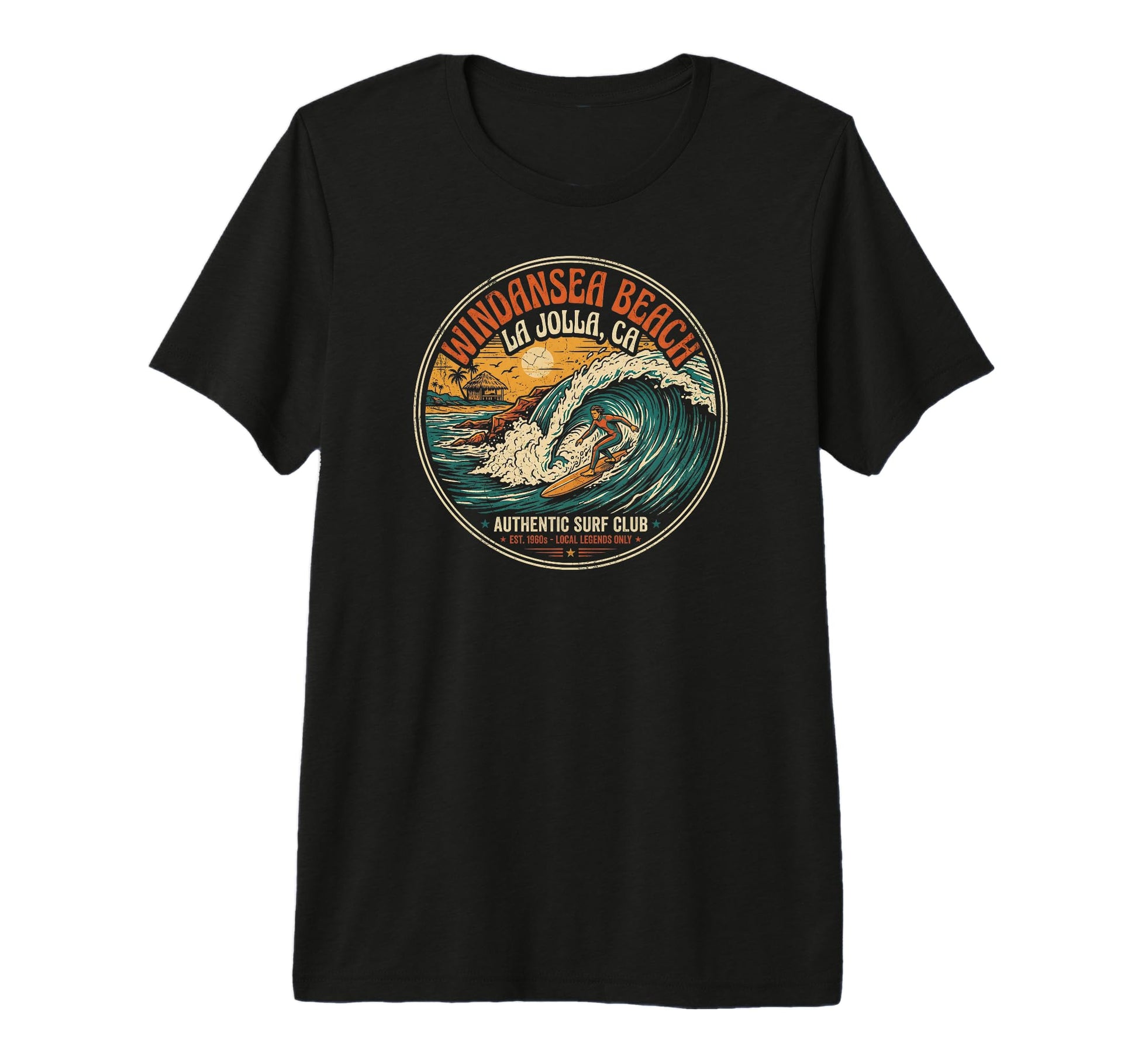 Windansea Beach La Jolla Ca Surfer Wave T-Shirt - Minimalist Print Unisex - T-Shirt, Sweatshirt, Hoodie
