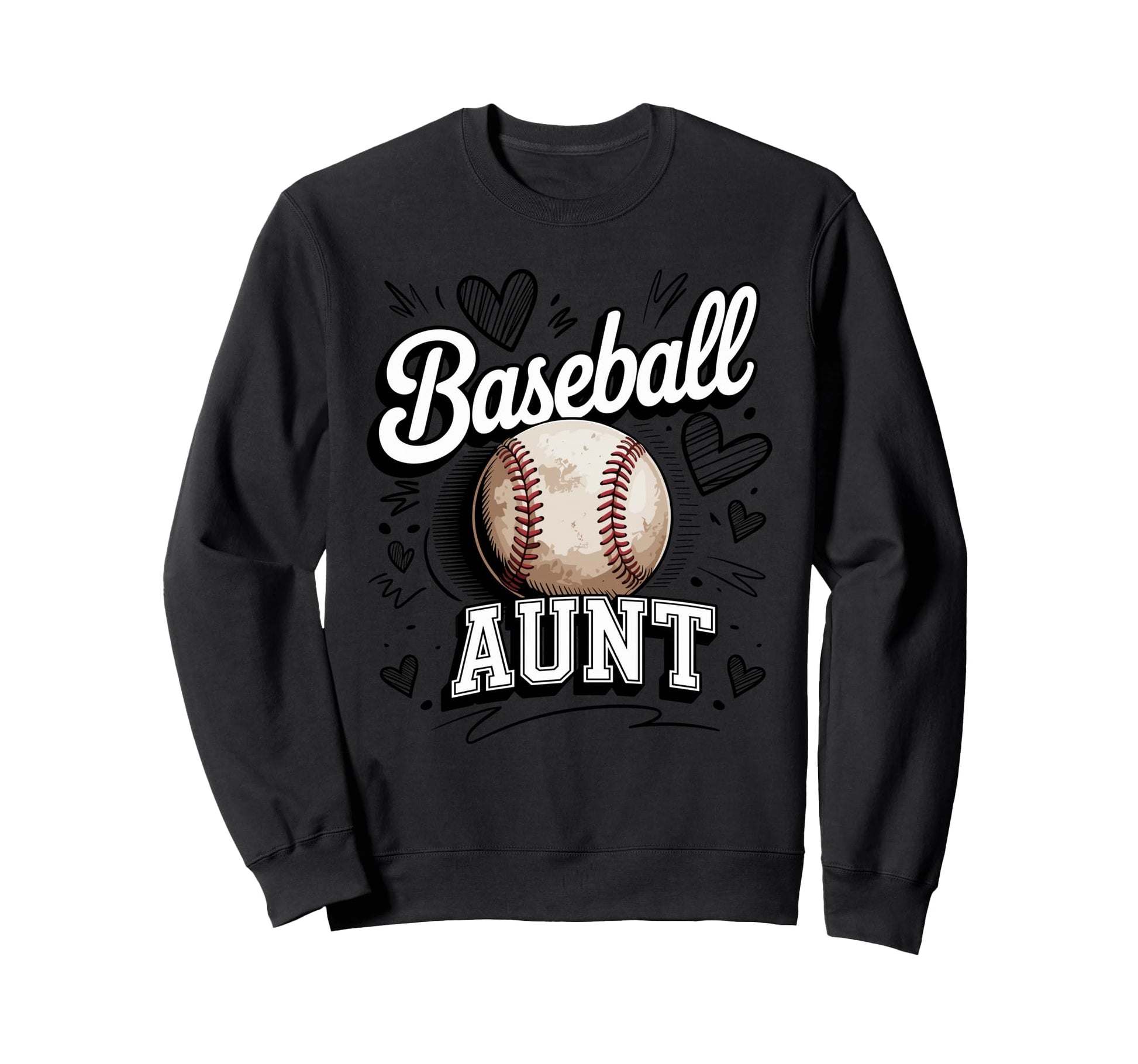 Baseball Aunt Heart Baseball Lover Sweatshirt - Streetwear Style Men Women - T-Shirt, Sweatshirt, Hoodie