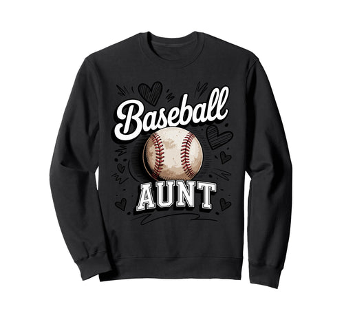 Baseball Aunt Heart Baseball Lover Sweatshirt - Streetwear Style Men Women - T-Shirt, Sweatshirt, Hoodie
