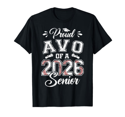 Proud Avo 2026 Senior Baseball Graduate T-Shirt - Minimalist Print Unisex - T-Shirt, Sweatshirt, Hoodie