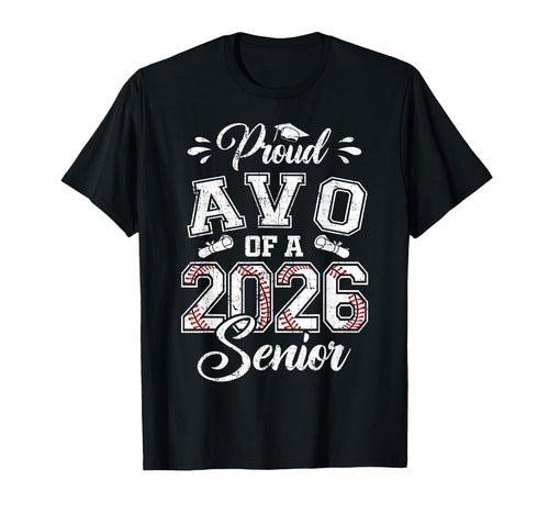 Proud Avo 2026 Senior Baseball Graduate T-Shirt - Minimalist Print Unisex - T-Shirt, Sweatshirt, Hoodie