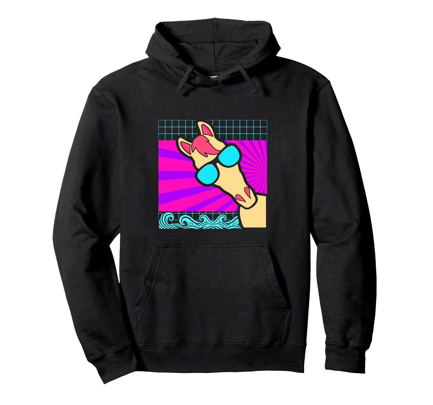 Aesthetic Vaporwave Outfits Horse Vaporwave Hoodie - Trendy Graphic Unisex - T-Shirt, Sweatshirt, Hoodie