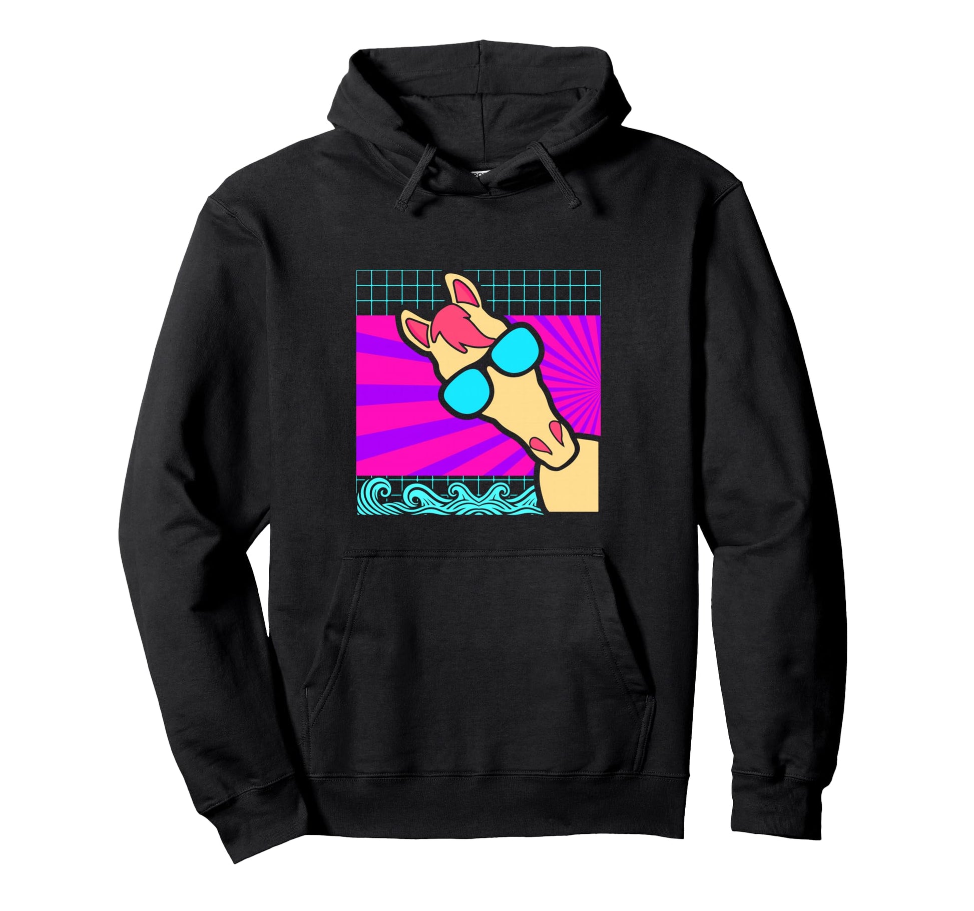 Aesthetic Vaporwave Outfits Horse Vaporwave Hoodie - Trendy Graphic Unisex - T-Shirt, Sweatshirt, Hoodie