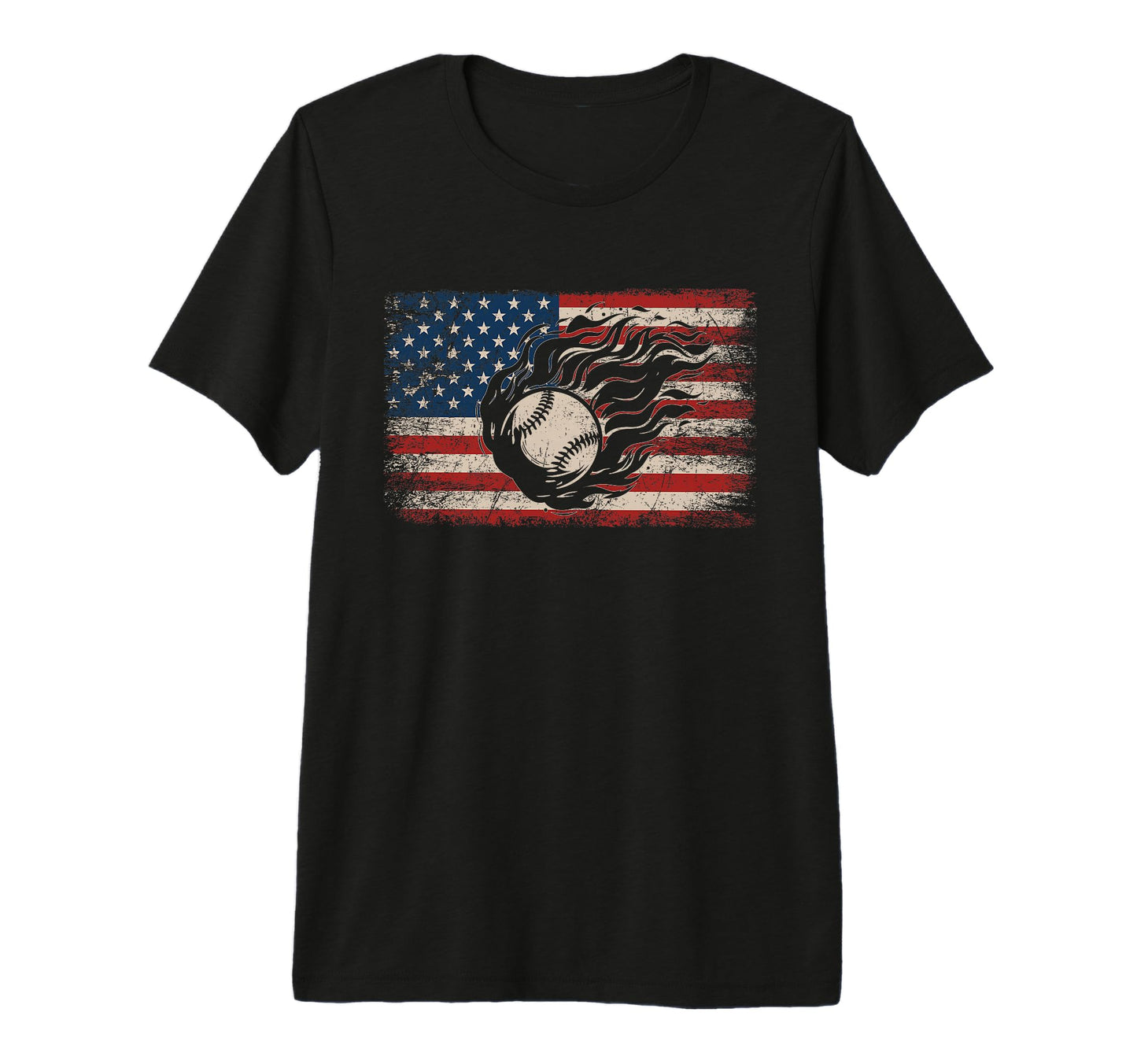 American Flag Baseball Fan Baseball T-Shirt - Minimalist Print for Adults - T-Shirt, Sweatshirt, Hoodie