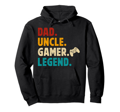 Dad Uncle Gamer Uncle Gaming Uncle Video Hoodie - Minimalist Print Unisex - T-Shirt, Sweatshirt, Hoodie