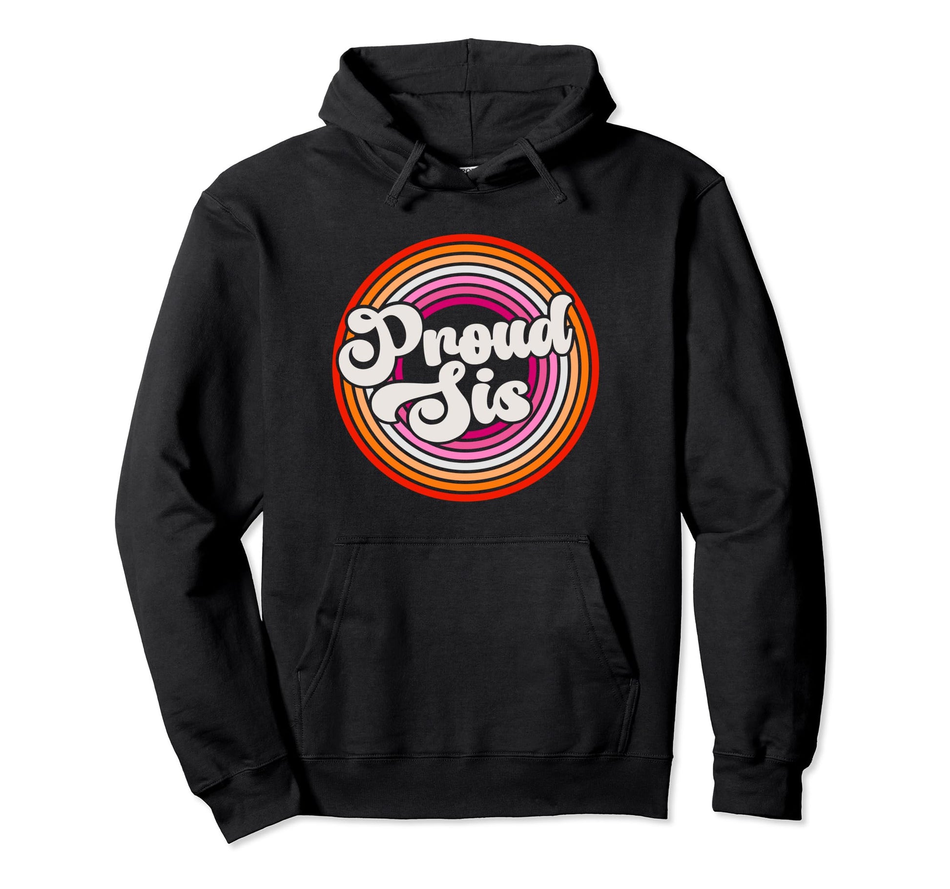 Proud Sister Groovy Lgbtq Lesbian Pride Hoodie - Unique Graphic Men Women - T-Shirt, Sweatshirt, Hoodie