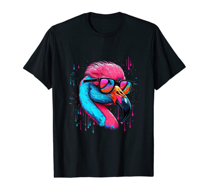 Synthwave Aesthetic Vaporwave Flamingo T-Shirt - Trendy Graphic for Adults - T-Shirt, Sweatshirt, Hoodie