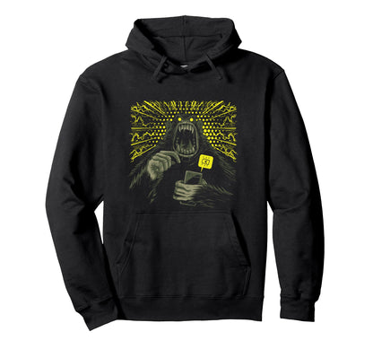 Angry Gorilla Ape Phone Aesthetic Edgy Hoodie - Fun Novelty Design Unisex - T-Shirt, Sweatshirt, Hoodie