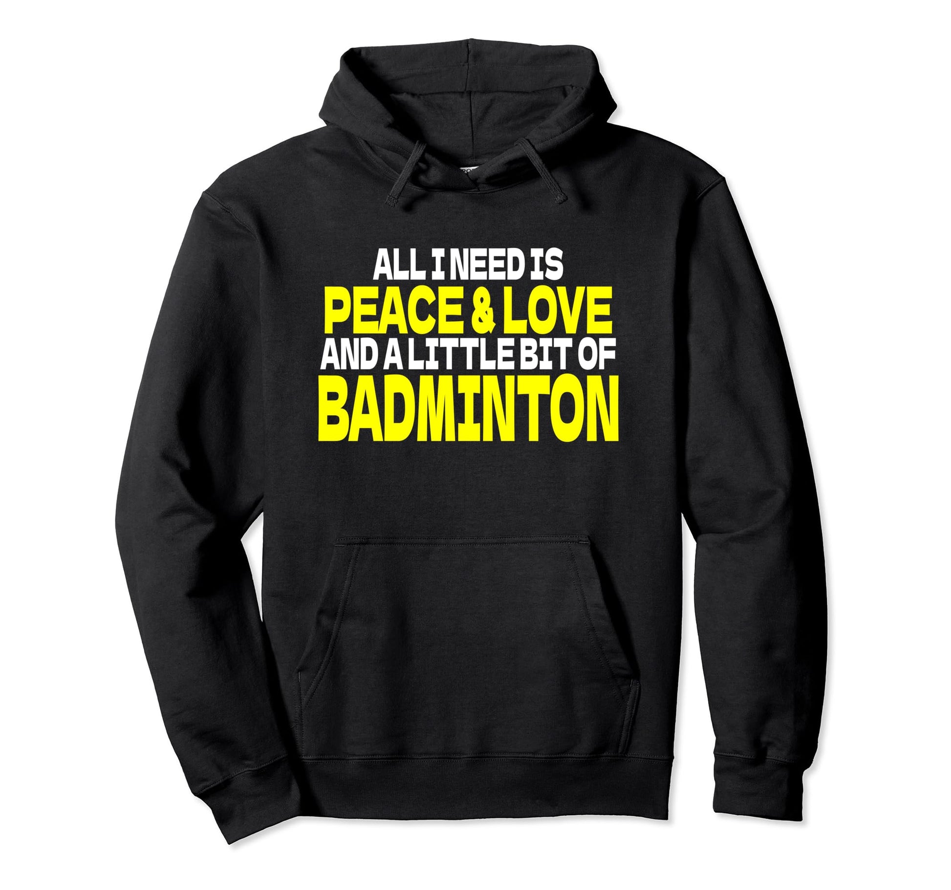 Peace Love Badminton Outfit Peace Love Hoodie - Trendy Graphic for Adults - T-Shirt, Sweatshirt, Hoodie