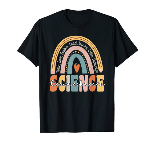 Science Teacher Groovy Teacher Rainbow T-Shirt - Graphic Print Men Women - T-Shirt, Sweatshirt, Hoodie