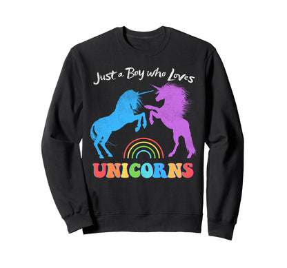 Funny Just Who Loves Unicorns Sweatshirt - Casual Everyday Wear Men Women - T-Shirt, Sweatshirt, Hoodie