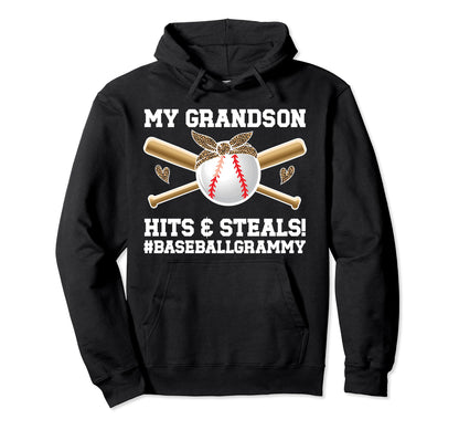 My Grandson Baseball Grammy Baseball Hoodie - Fun Novelty Design Men Women - T-Shirt, Sweatshirt, Hoodie