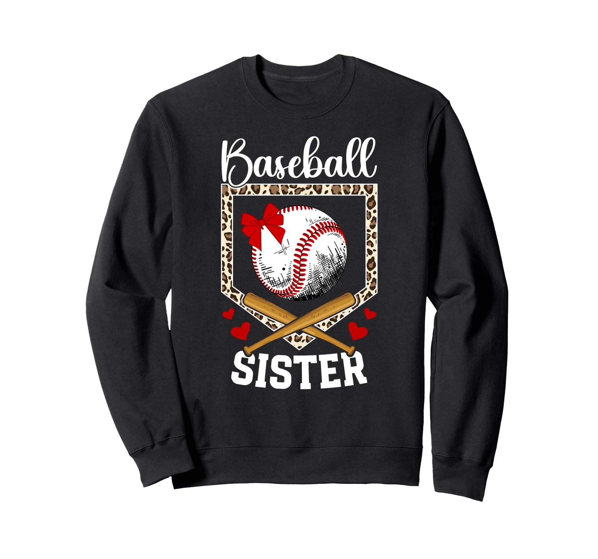 Baseball Sister Leopard Sister Sweatshirt - Minimalist Print Unisex - T-Shirt, Sweatshirt, Hoodie