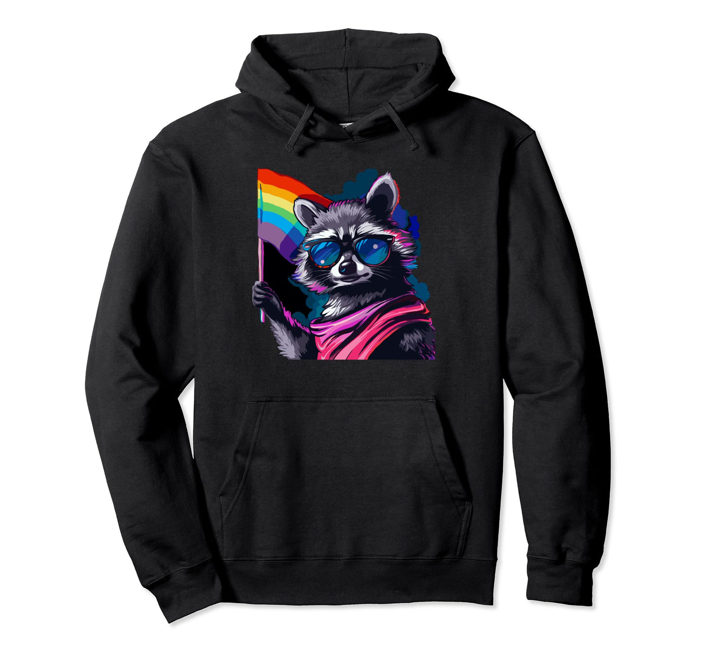 Funny Raccoon Sunglasses Summer Gift Hoodie - Minimalist Print Men Women - T-Shirt, Sweatshirt, Hoodie