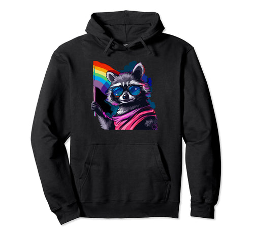 Funny Raccoon Sunglasses Summer Gift Hoodie - Minimalist Print Men Women - T-Shirt, Sweatshirt, Hoodie