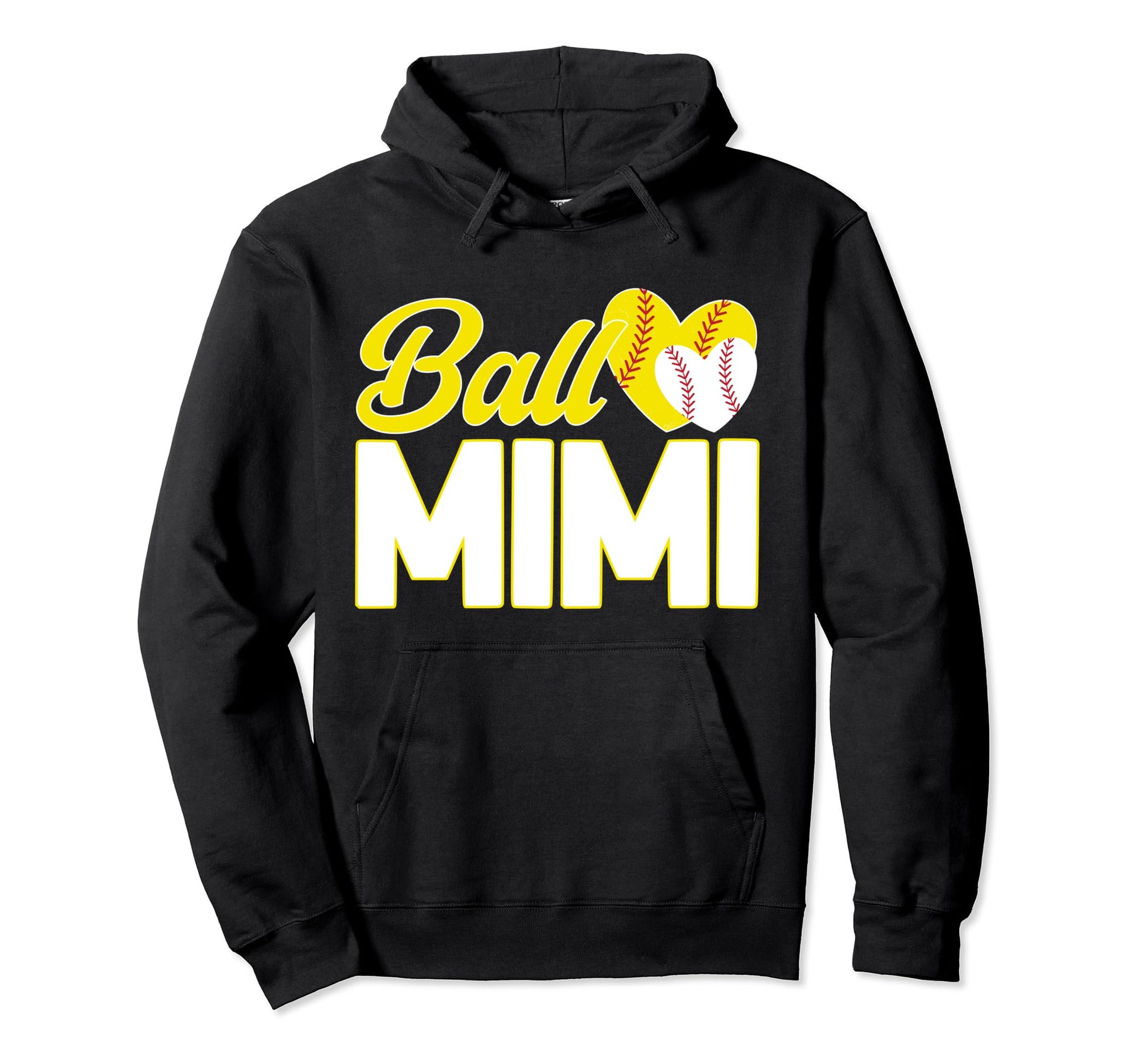 Ball Mimi Heart Softball Baseball Mimi Hoodie - Custom Art Print Men Women - T-Shirt, Sweatshirt, Hoodie