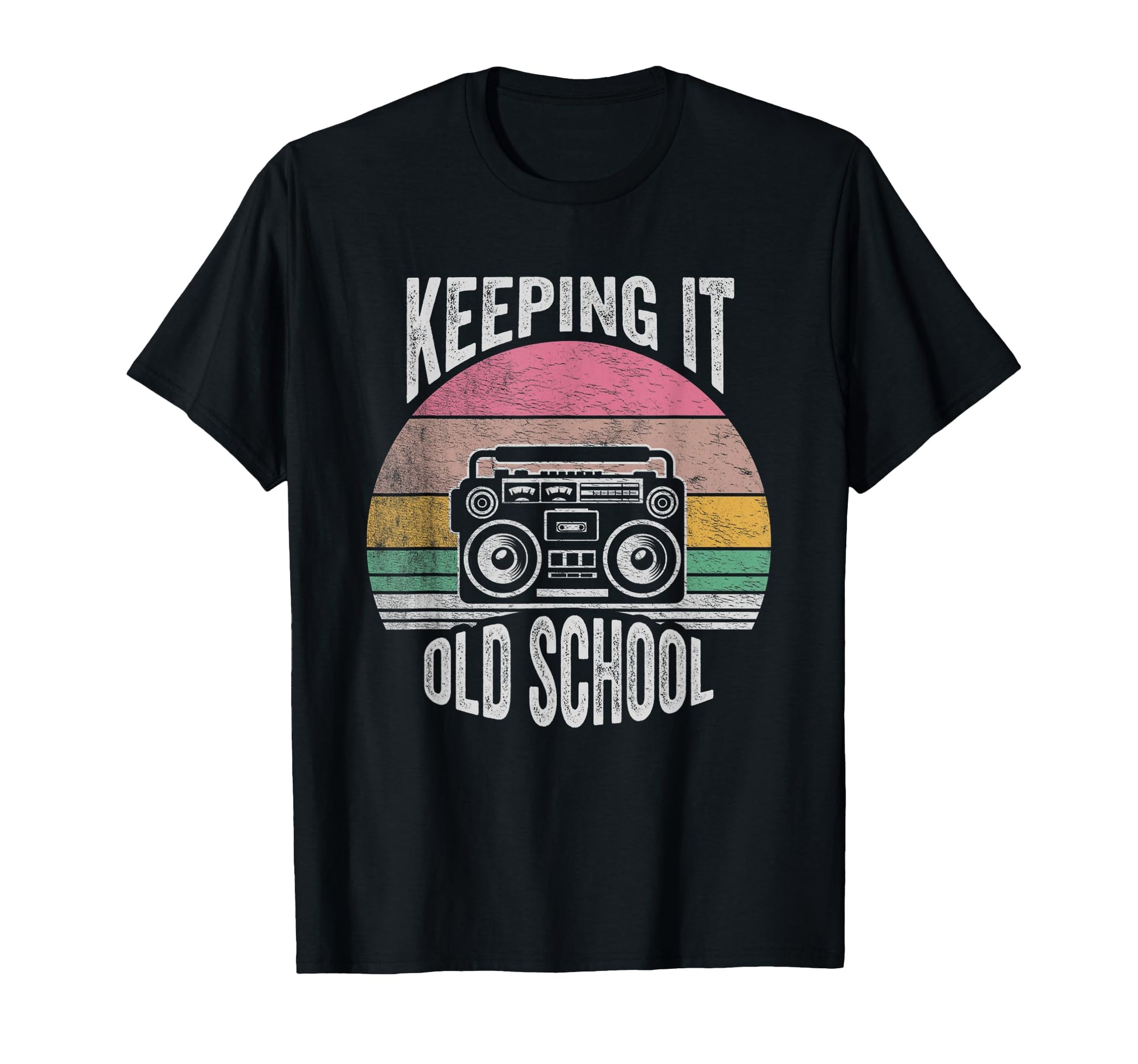 80S 90S Boombox Keeping It Old School T-Shirt - Minimalist Print Men Women - T-Shirt, Sweatshirt, Hoodie
