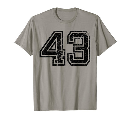 Number 43 Sports Jersey Varsity Lucky T-Shirt - Fun Novelty Design Unisex - T-Shirt, Sweatshirt, Hoodie