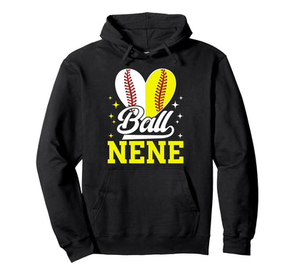 Ball Nene Heart Softball Baseball Nene Hoodie - Graphic Print Men Women - T-Shirt, Sweatshirt, Hoodie