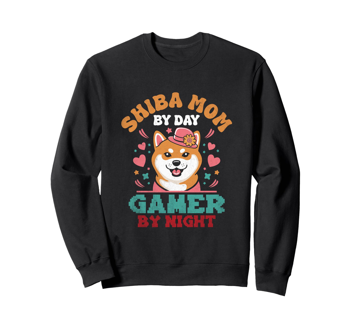 Shiba Mom Day Gamer Night Sweatshirt - Fun Novelty Design Unisex - T-Shirt, Sweatshirt, Hoodie