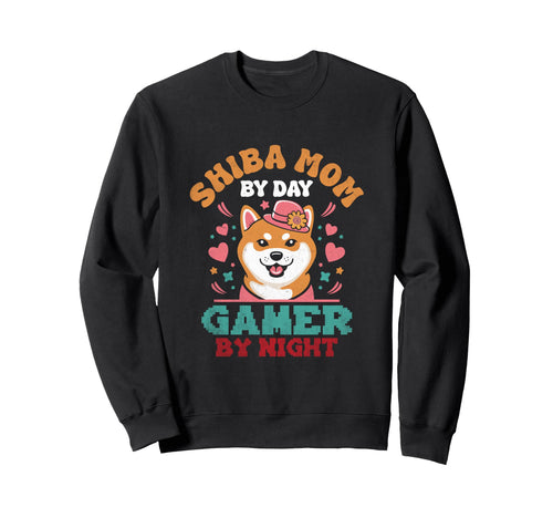 Shiba Mom Day Gamer Night Sweatshirt - Fun Novelty Design Unisex - T-Shirt, Sweatshirt, Hoodie