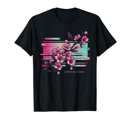 Cherry Blossom Vaporwave Aesthetic T-Shirt - Minimalist Print for Adults - T-Shirt, Sweatshirt, Hoodie