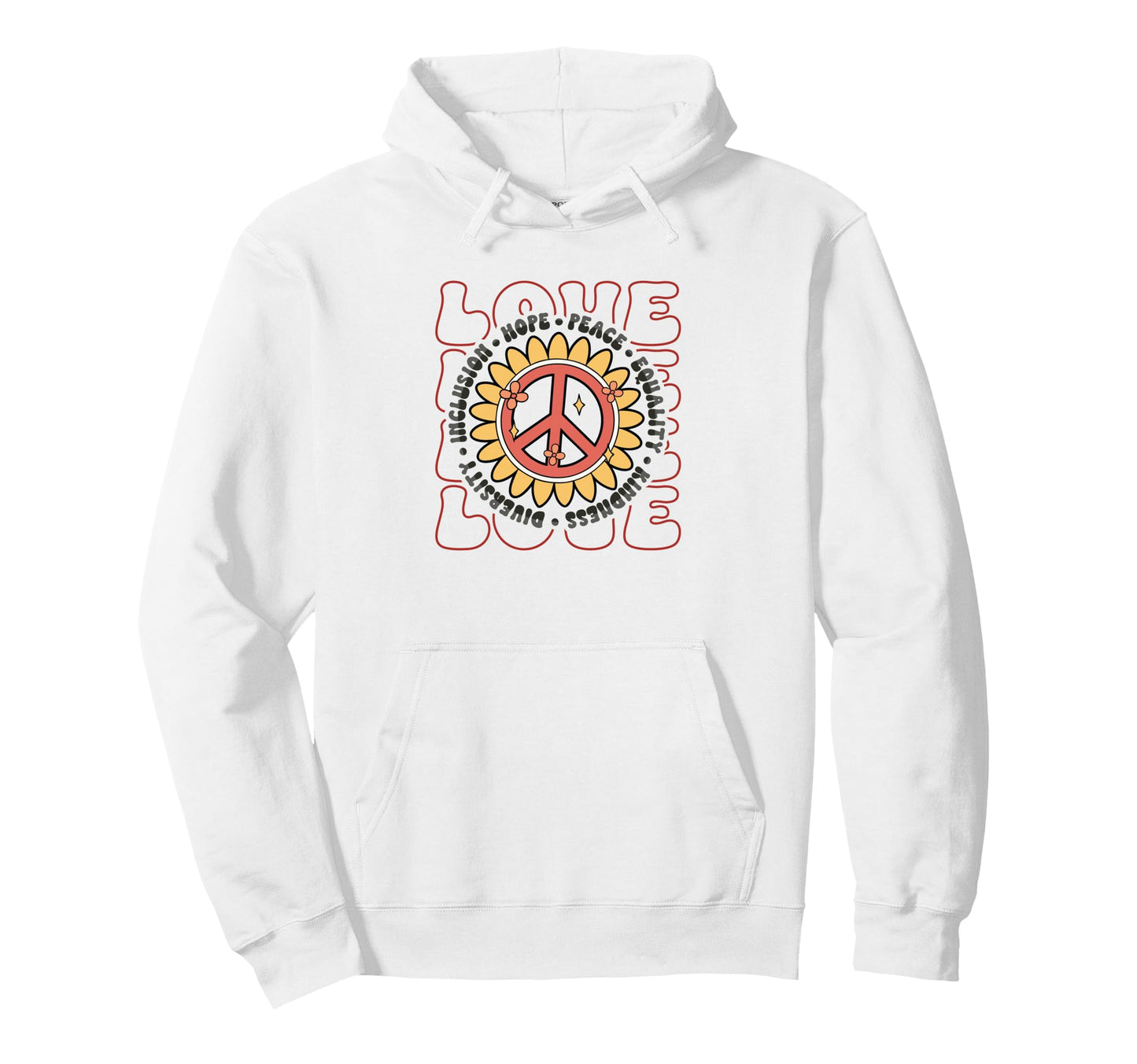 Diversity Equality Love Peace Human Hoodie - Fun Novelty Design Men Women - T-Shirt, Sweatshirt, Hoodie