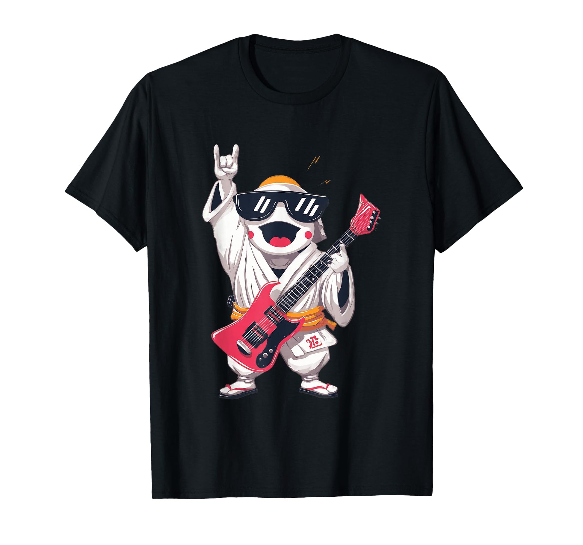 Rock Monk Electric Guitarist Kawaii T-Shirt - Fun Novelty Design Men Women - T-Shirt, Sweatshirt, Hoodie