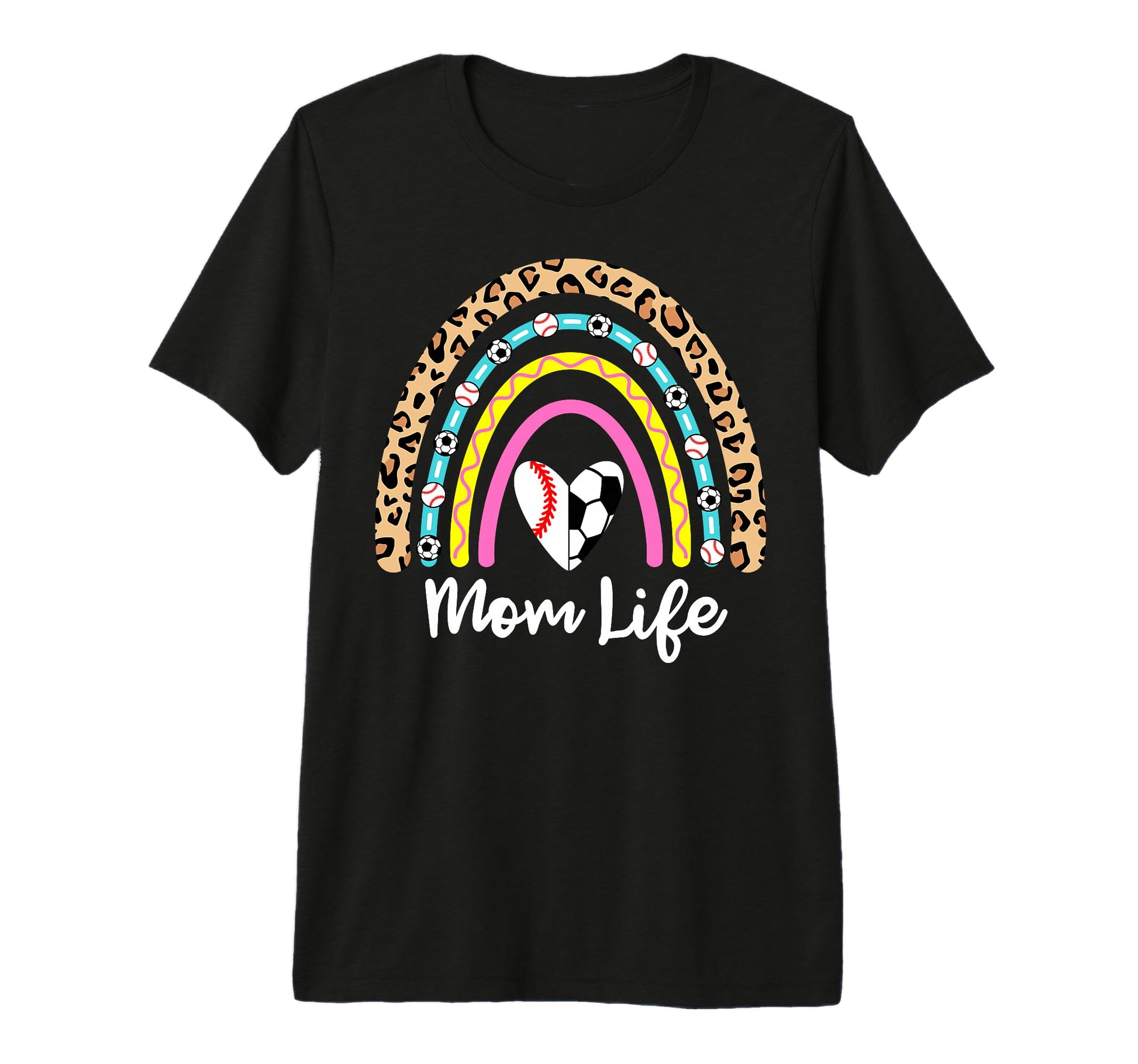 Soccer Baseball Mom Boho Rainbow Funny T-Shirt - Trendy Graphic for Adults - T-Shirt, Sweatshirt, Hoodie