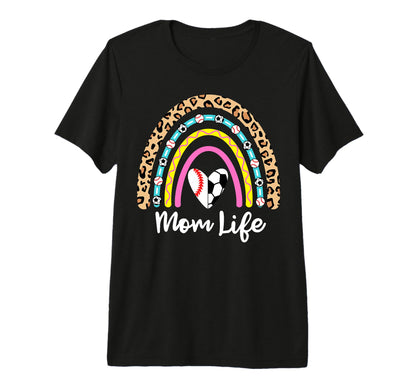 Soccer Baseball Mom Boho Rainbow Funny T-Shirt - Trendy Graphic for Adults - T-Shirt, Sweatshirt, Hoodie