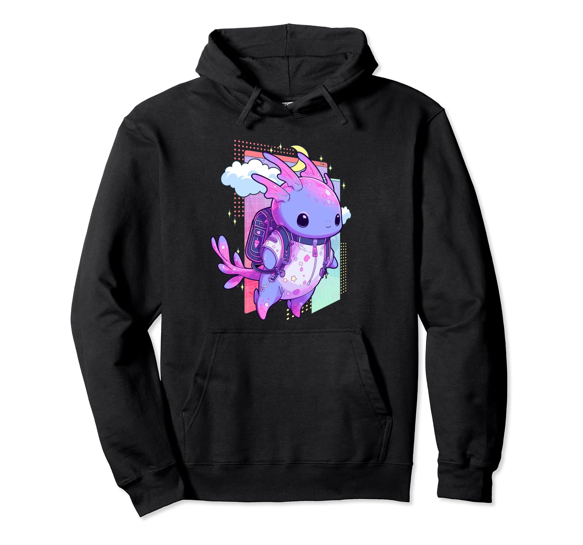 Pastel Goth Space Galaxy Axolotl Nu Goth Hoodie - Unique Graphic Unisex - T-Shirt, Sweatshirt, Hoodie