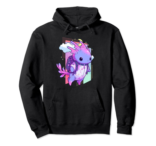Pastel Goth Space Galaxy Axolotl Nu Goth Hoodie - Unique Graphic Unisex - T-Shirt, Sweatshirt, Hoodie