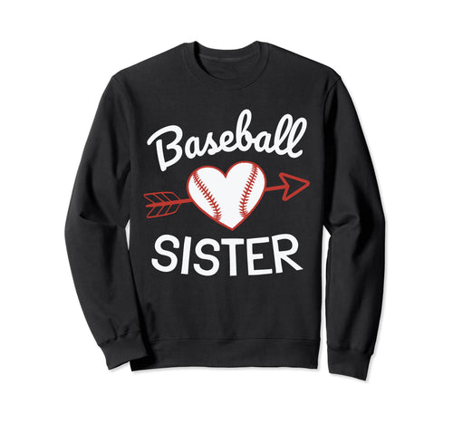Baseball Sister Heart Love Sweatshirt - Minimalist Print for Adults - T-Shirt, Sweatshirt, Hoodie