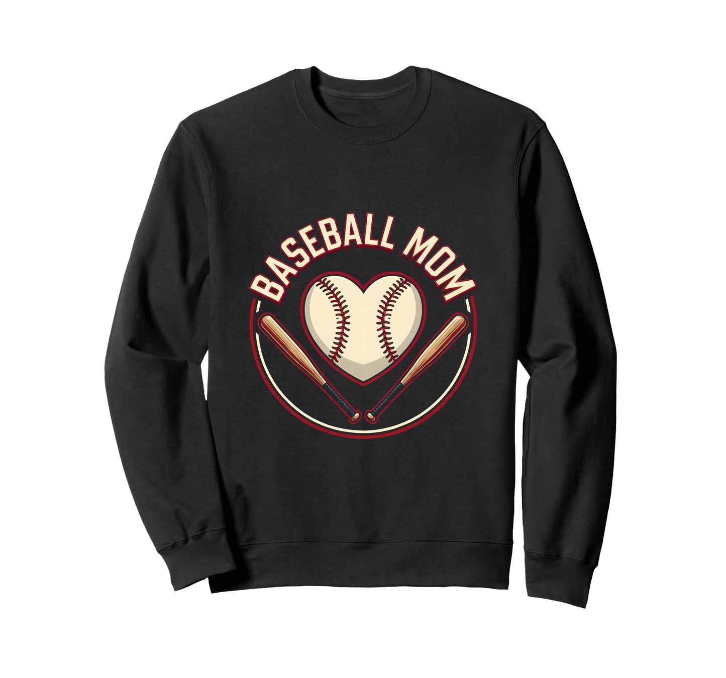 Baseball Mom Heart Proud Sports Parent Sweatshirt - Minimalist Print Unisex - T-Shirt, Sweatshirt, Hoodie