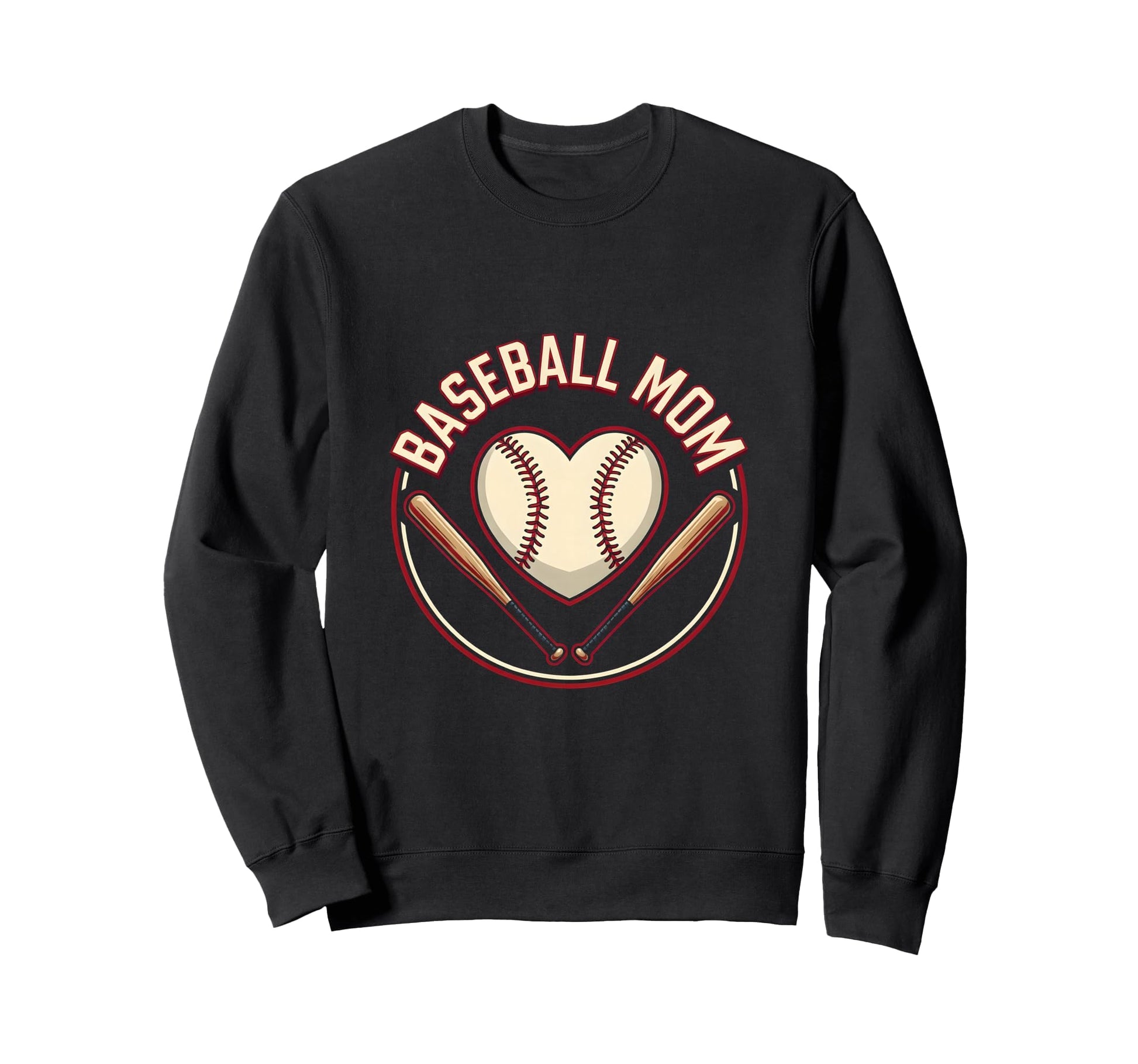 Baseball Mom Heart Proud Sports Parent Sweatshirt - Minimalist Print Unisex - T-Shirt, Sweatshirt, Hoodie