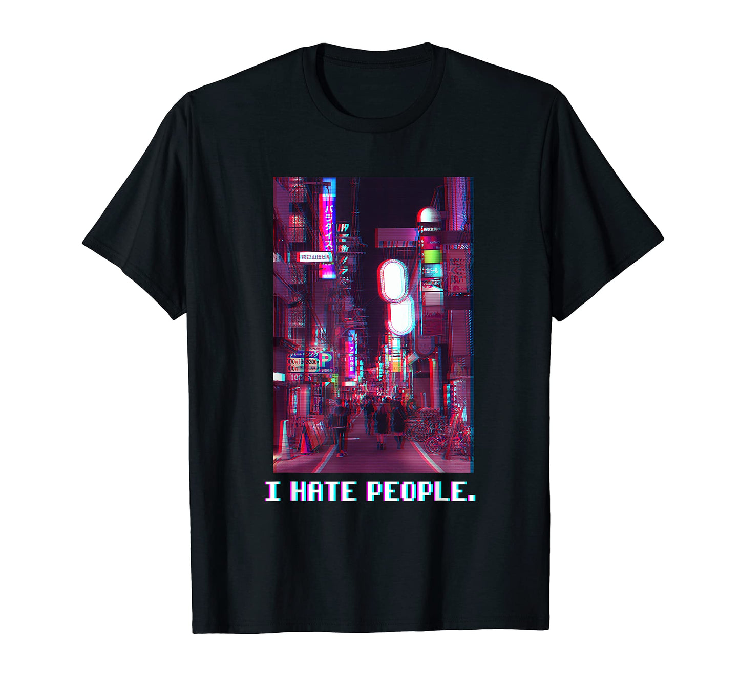 I Hate People Vaporwave Aesthetic T-Shirt - Custom Art Print Men Women - T-Shirt, Sweatshirt, Hoodie