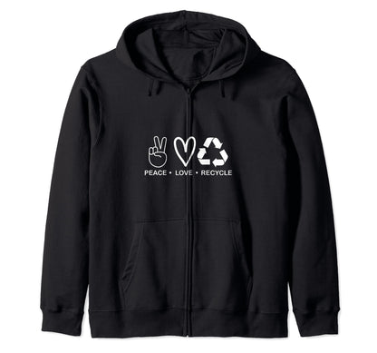 Earth Day M23T Peace Love Recycle Eart T-Shirt - Trendy Graphic Unisex - T-Shirt, Sweatshirt, Hoodie