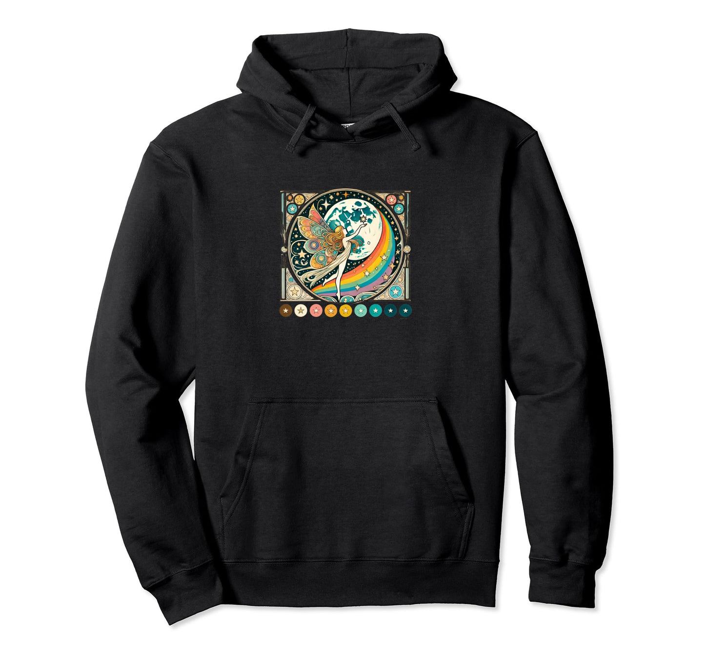 Celestial Rainbow Fairy Art Moon Child Hoodie - Custom Art Print Men Women - T-Shirt, Sweatshirt, Hoodie