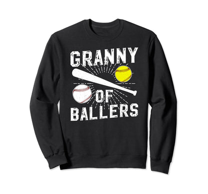 Granny Ballers Baseball Softball Sweatshirt - Streetwear Style Unisex - T-Shirt, Sweatshirt, Hoodie