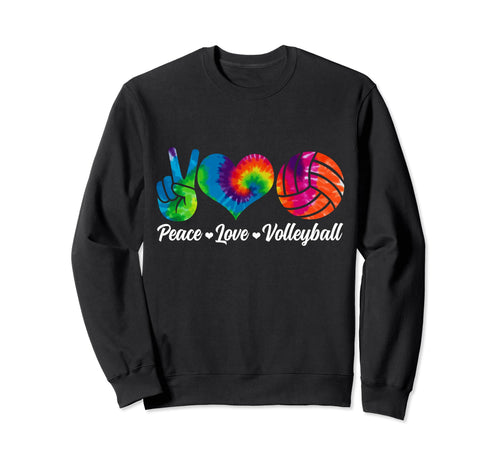 Volleyball Player Peace Love Tie Dye Sweatshirt - Aesthetic Graphic Unisex - T-Shirt, Sweatshirt, Hoodie