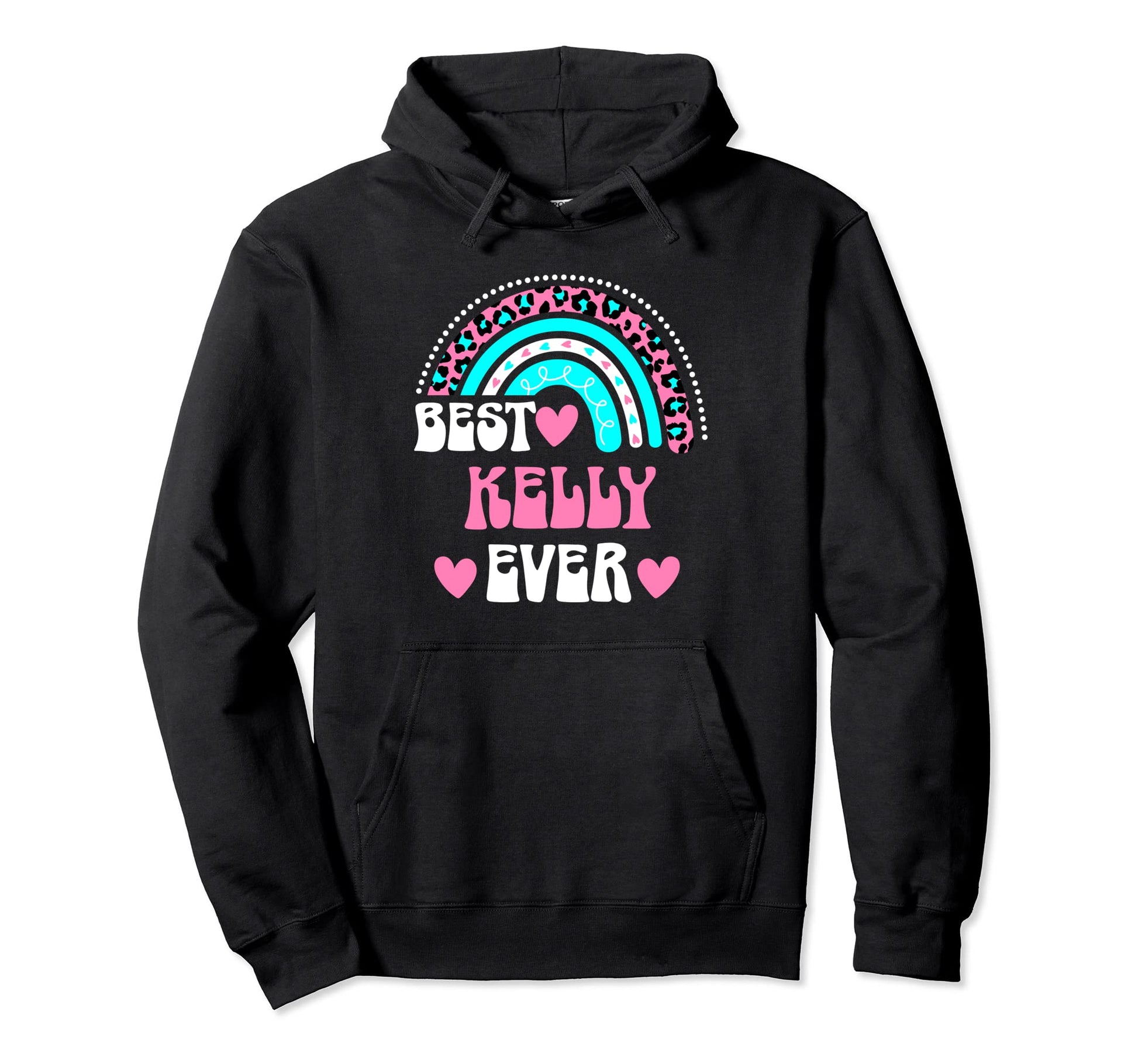 Best Kelly Ever Personal Name Leopard Hoodie - Aesthetic Graphic Men Women - T-Shirt, Sweatshirt, Hoodie
