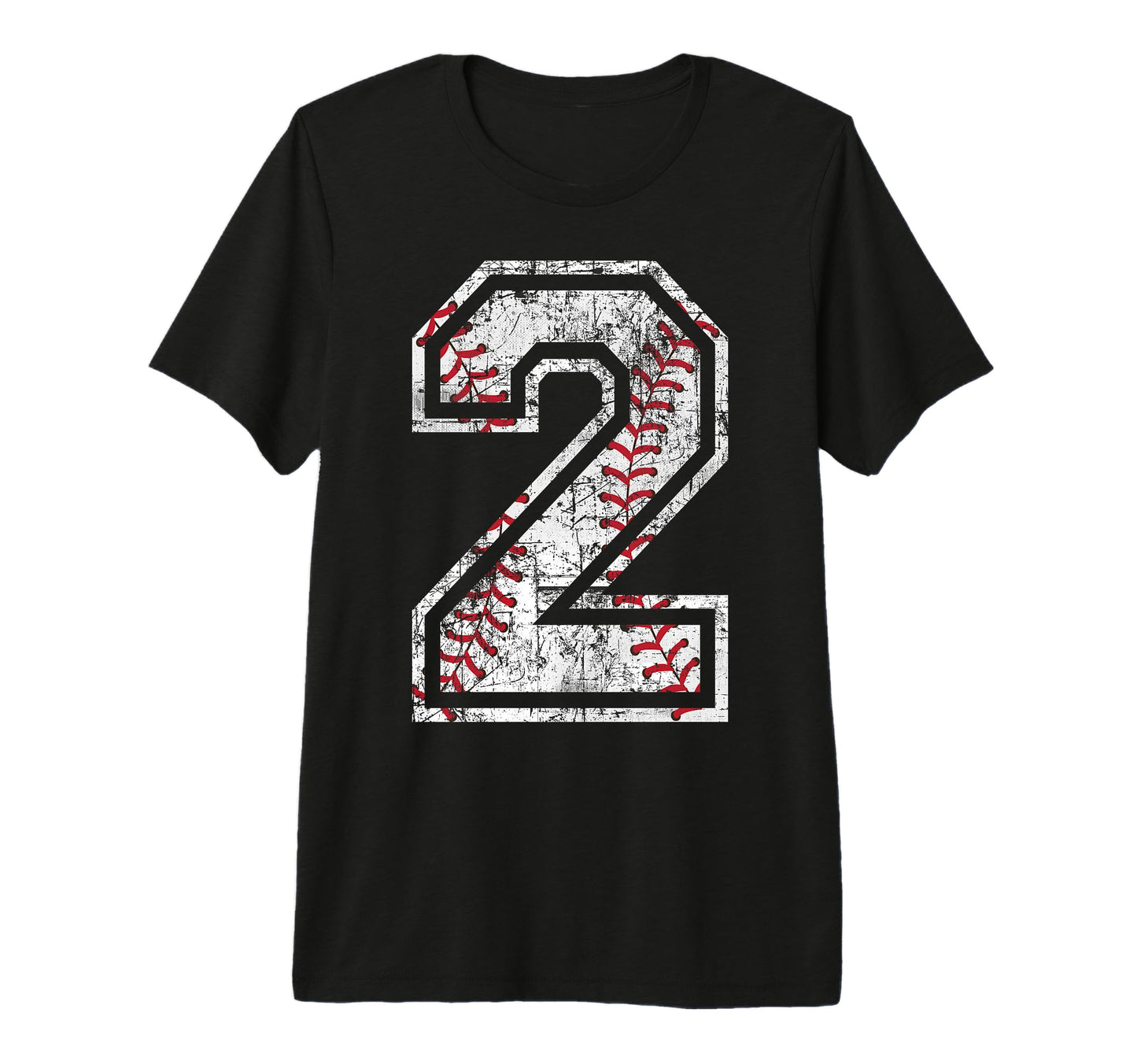 Baseball Jersey Number 2 Distressed T-Shirt - Streetwear Style Men Women - T-Shirt, Sweatshirt, Hoodie