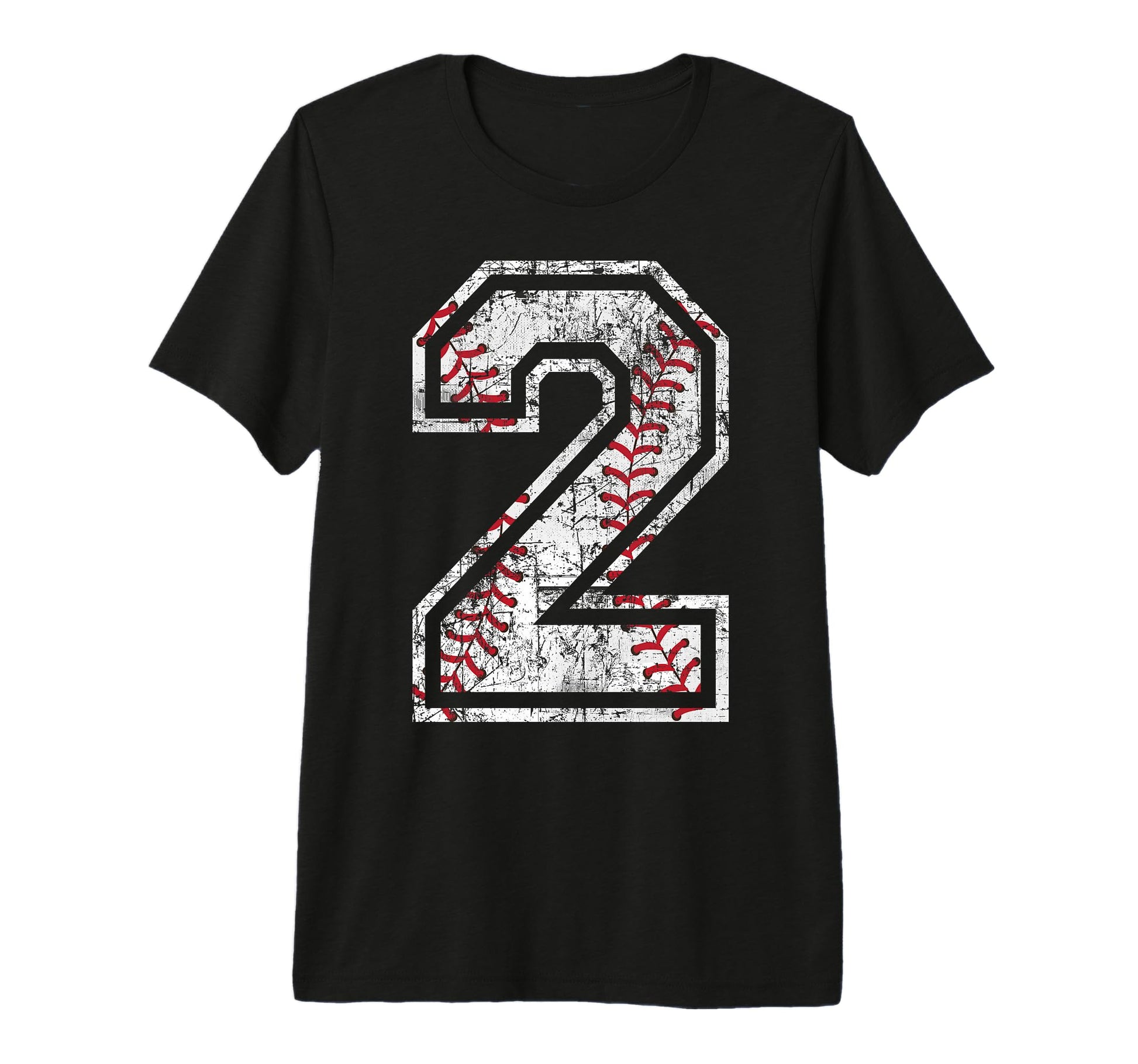 Baseball Jersey Number 2 Distressed T-Shirt - Streetwear Style Men Women - T-Shirt, Sweatshirt, Hoodie