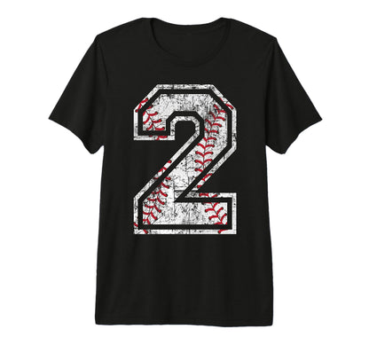 Baseball Jersey Number 2 Distressed T-Shirt - Streetwear Style Men Women - T-Shirt, Sweatshirt, Hoodie