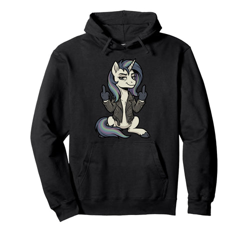 Sarcastic Unicorn Punk Rock Attitude Hoodie - Minimalist Print for Adults - T-Shirt, Sweatshirt, Hoodie