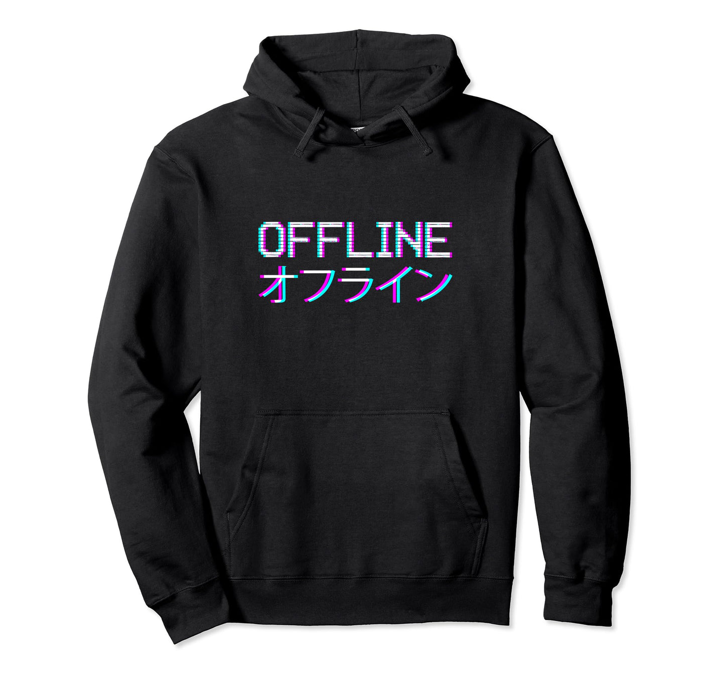 Offline Japanese Vaporwave Aesthetic Hoodie - Graphic Print for Adults - T-Shirt, Sweatshirt, Hoodie