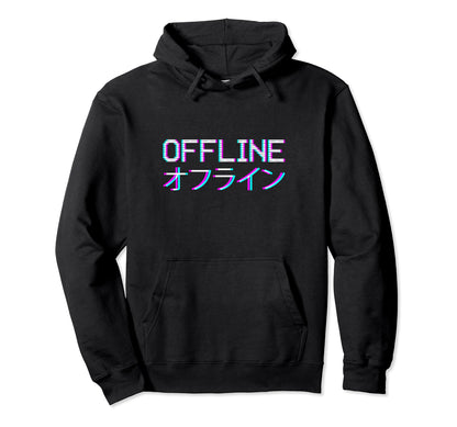 Offline Japanese Vaporwave Aesthetic Hoodie - Graphic Print for Adults - T-Shirt, Sweatshirt, Hoodie