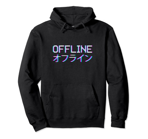 Offline Japanese Vaporwave Aesthetic Hoodie - Graphic Print for Adults - T-Shirt, Sweatshirt, Hoodie