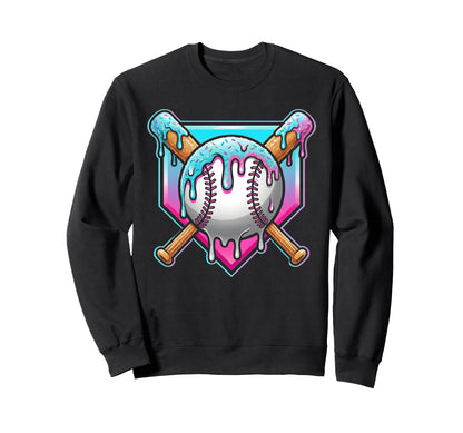 Baseball Drip Ice Cream Drip Baseball Sweatshirt - Streetwear Style Unisex - T-Shirt, Sweatshirt, Hoodie