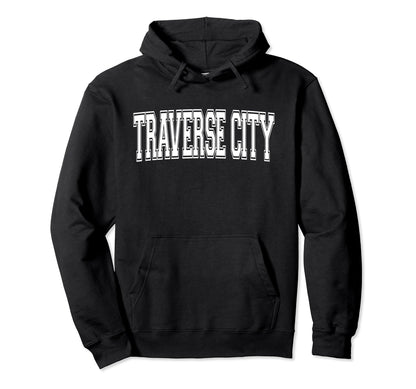 Traverse City Mi Michigan Usa Sports Hoodie - Minimalist Print Men Women - T-Shirt, Sweatshirt, Hoodie